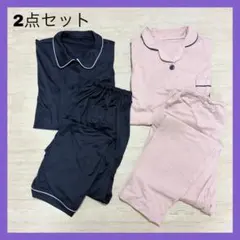 マタニティパジャマ ネイビー・ピンク 2点セット