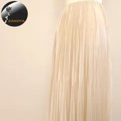 ASTRAET　ロングスカート　プリーツ　サテン　光沢　シャンパンゴールド　0のサムネイル