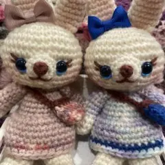 かなママ様専用！ハンドメイド　あみぐるみ　ワンピースうさぎ　２点おまとめ