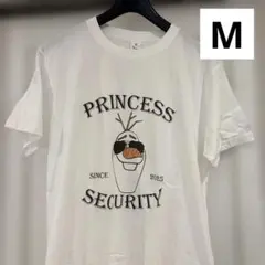 アナ雪　オラフTシャツM メンズTシャツM コットン　プリンセス人気Tシャツ　白