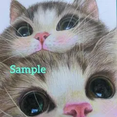 色鉛筆画(13.5×19cm)「…にゃにゃ…♪」猫♡ - メルカリ