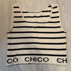 CHICO 裾ロゴクロップドタンクトップ