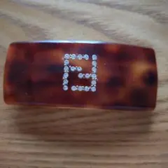 さらにお値下げ ！　美品　FENDI ブラウン　バレッタ　ヘアクリップ　べっ甲調