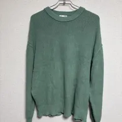 GU グリーン ニットセーター L