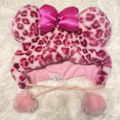ミニーヒョウ柄ファンキャップ