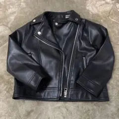 ZARA ブラック レザー ライダースジャケット 3-4歳　104㎝