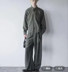 ツイードクロスタックワイドパンツ