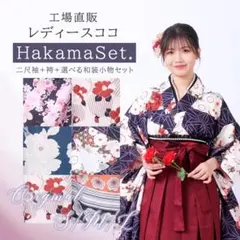 袴2点セット 桜 二尺袖 袴 大学生卒業式 Sサイズ 花柄刺繍 振袖 晴れ着