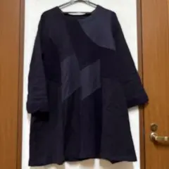 coulage 切り替え　ウールのチュニック　パープル