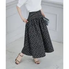 NOLLEY'S sophiウォッシャブルグログランタックフレアスカート 38