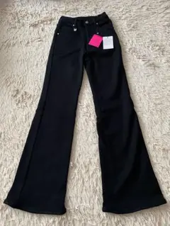 Rady 裏起毛ブラック ブーツカットデニム