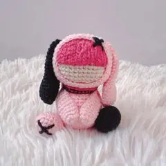 垂れ耳ウサさん(ピンク)【あみぐるみ ハンドメイド】