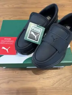 【新品未使用】プーマ スニーカー ローファー 厚底 黒 24.0㎝
