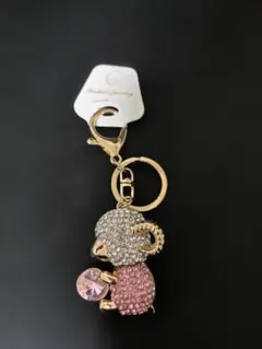 キラキラ ひつじ キーホルダー バッグチャーム ピンク ラインストーン Y2K