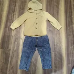 キッズ　パーカー　デニム風パンツ　120
