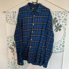H&M 長袖シャツ L 青黒チェック