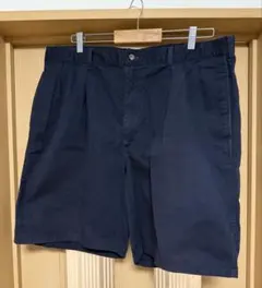 USA製　90s　ラルフローレン　ポロチノ　ショーツ　ネイビー　2タック　W38