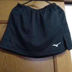 Mizuno テニススコート、黒 サイドスリット付き