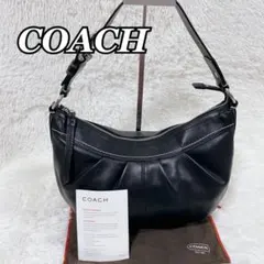 【人気型・美品】コーチ ワンショルダーバッグ ハーフムーン レザー ホーボー 黒