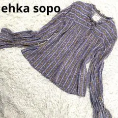 エヘカソポ　ehka sopo 花柄 長袖 ブラウス　ボウタイキャンディスリーブ