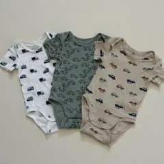 H&M オーガニックコットン ロンパース 3枚セット 6-9M