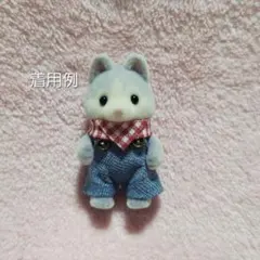 赤ちゃんお洋服　デニムサロペット•バンダナセット①　赤色　ハンドメイド