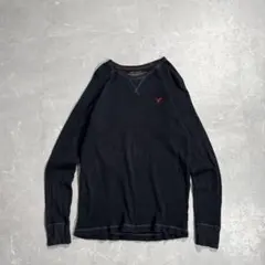 00s American&Eagle サーマル ロンt フェード 長袖 ブラック