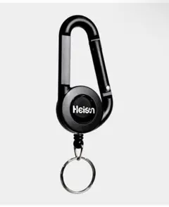 Heisan ワイヤーカラビナ リールキーホルダー ブラックのサムネイル