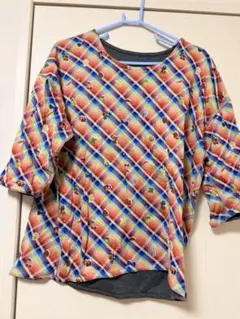 フランシュリッペ・大きいサイズカラフルなチェック柄 半袖Tシャツ