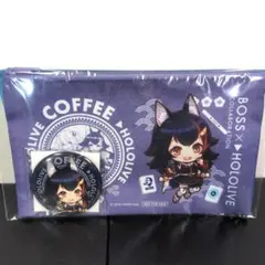 大神ミオ　ホロライブ BOSSコラボ　ポーチ＆缶バッジセット　hololive