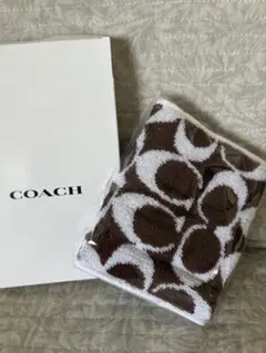 COACH ブラウン ホワイト マフラータオル　カーブス