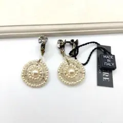 新品/未使用 イタリア製 スワロフスキークリスタルハンドメイドモチーフイヤリング