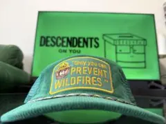USA スモーキーベア　SmokeyBear コーデュロイメッシュキャップ　緑