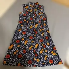 【当時物】昭和レトロ ヴィンテージワンピース 花咲　国産古着