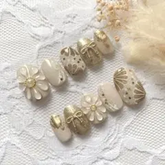 ［現品］ネイルチップ 和柄 和装 成人式 結婚式no.96