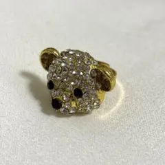 キラキラ　くま　熊　リング　黄色　ゴールド