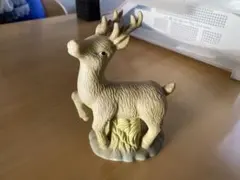 鹿　トナカイ？　陶器置物　オブジェ