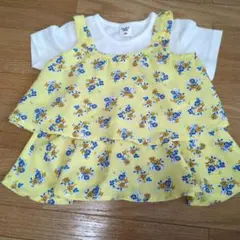 SIMPLE FREE 花柄レイヤードTシャツ 100cmのサムネイル