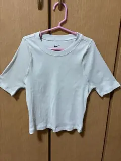 Nike リブ クロップド 半袖 Tシャツ ホワイト