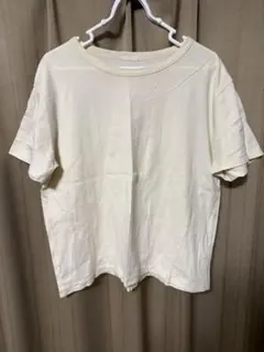 クリーム色 コットン 半袖Tシャツ