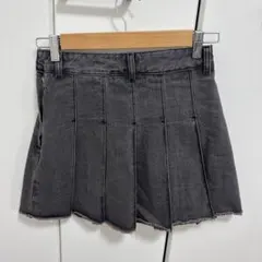 GU デニムプリーツミニスカート グレー Sサイズ