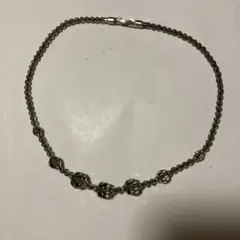ビーズ　ネックレス　クリアブラック