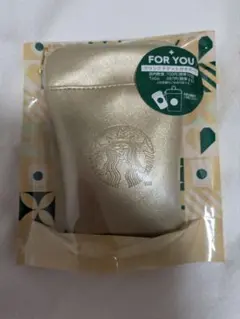 ホリデー2025スターバックスミニポーチシャンパンゴールド