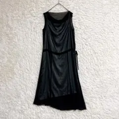 【BALLSEY】 シアーワンピース インナー付き ノースリーブ 黒 ロング