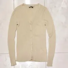 Demi-Luxe BEAMS リブVネックカーディガン コットン100% 春夏のサムネイル