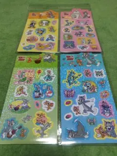 シール　ステッカー　トム＆ジェリー　4種類1セット　キラキラ　トムとジェリー