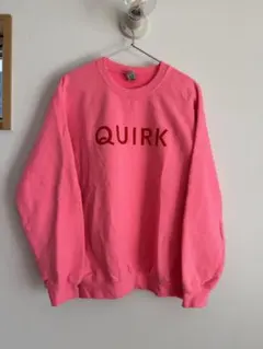 ピンク プリント クルーネック トレーナー