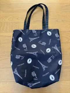 フォション FAUCHON リバーシブルエコバック 黒　ピンク