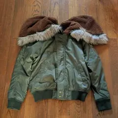 Lil nina N2B　フライトジャケット　カーキ　ミリタリー　ファー　ダウン