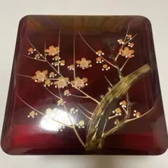 【最終値下げ】梅蒔絵 二段重箱 溜塗 漆器